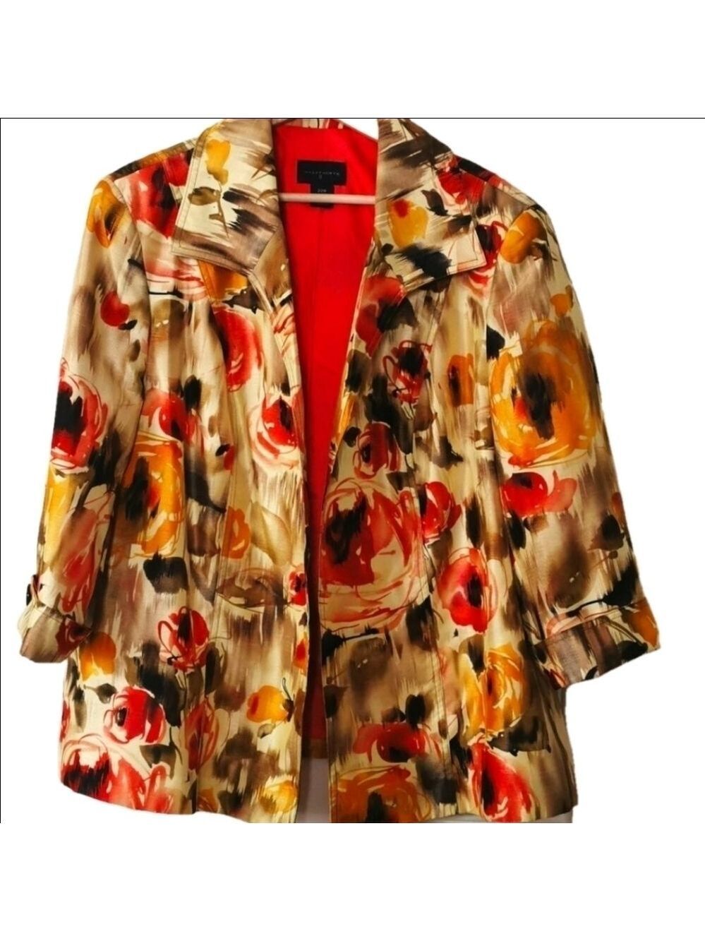 INVESTMENTS Multi-colored Floral Womens blazer. Size 22 W